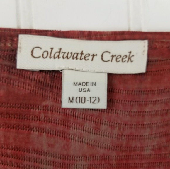 Coldwater Creek Cranberry & Orange 3/4 Sleeve - Picture 4 of 5